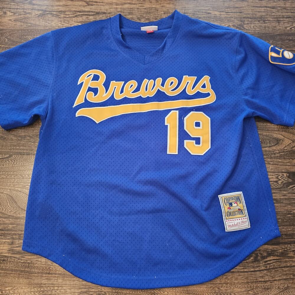 Vintage Milwaukee Brewers MLB Baseball Mitchell & Ness Robin Yount Jersey XL